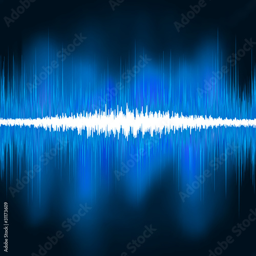 Sound waves oscillating glow light. EPS 8