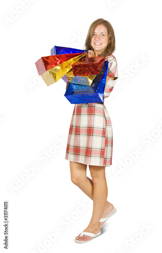Girl holding shopping bags