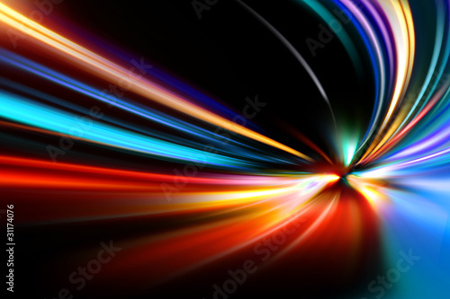 abstract night acceleration speed motion on road