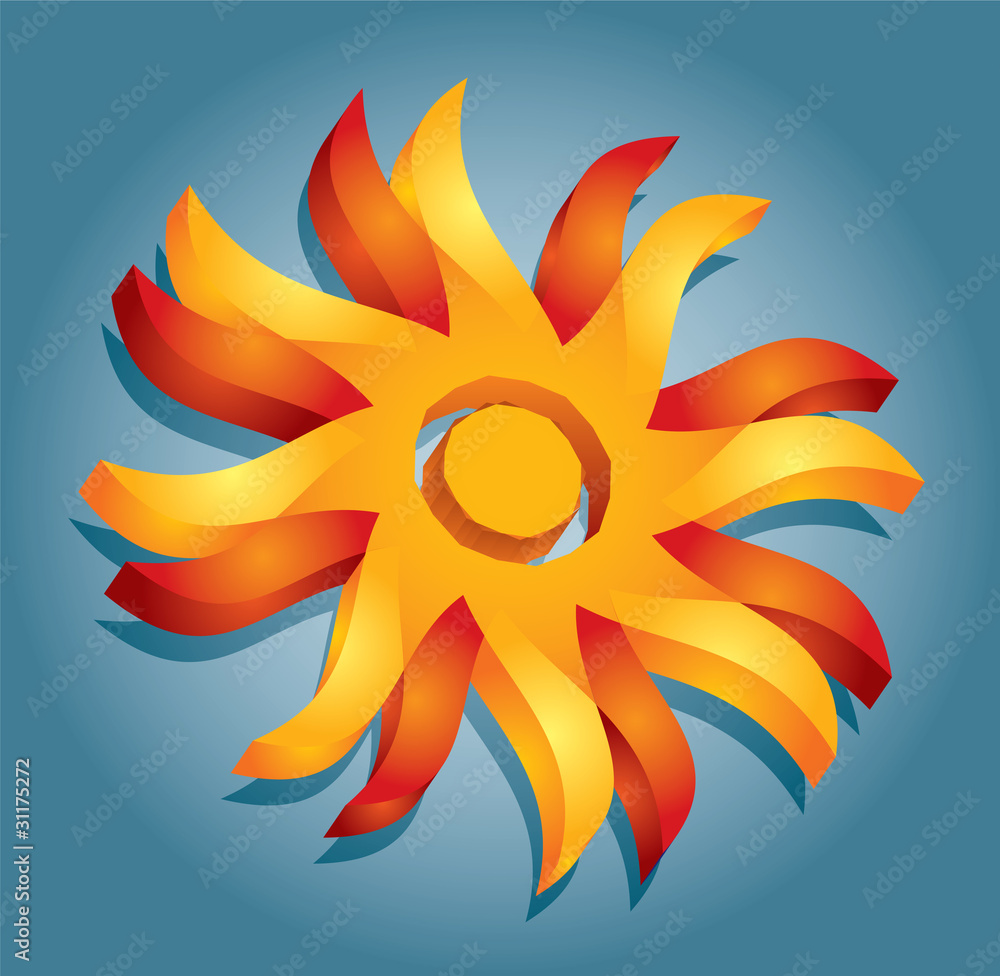 Artistic orange sun illustration Artistic orange sun illustration