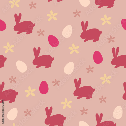 Seamless wallpaper with rabbit and egg