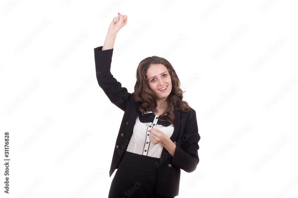 Happy attractive bussiness woman isolated Happy attractive bussiness woman isolated