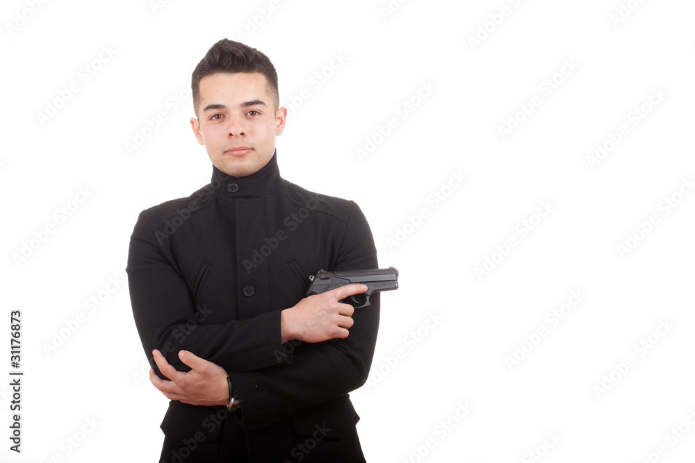 elegant gangster isolated on white background elegant gangster isolated on white background