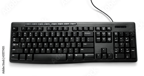 black keyboard on white background