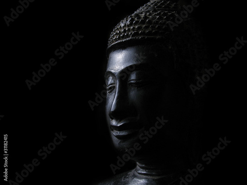 Buddha hedad on black background