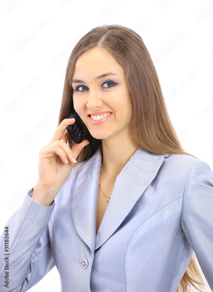 The beautiful business woman on the phone on The beautiful business woman on the phone on