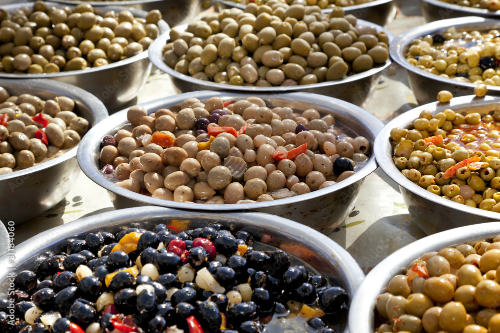Bowles with different kind of olives