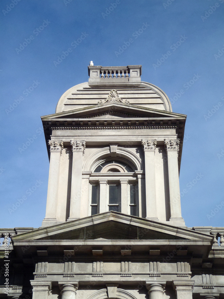 Seagull rests on top of United States Custom House in Portland Seagull rests on top of United States Custom House in Portland