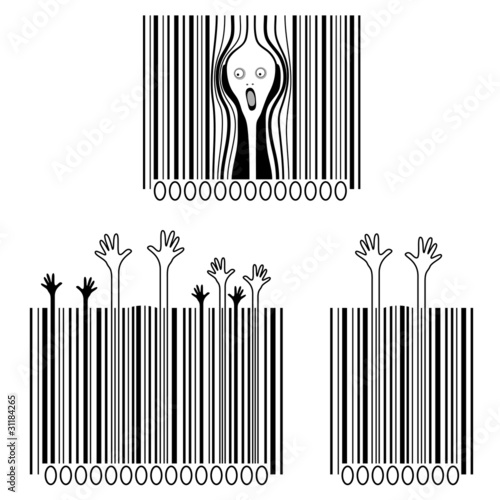 The scream and victims of consumerism - creative barcodes