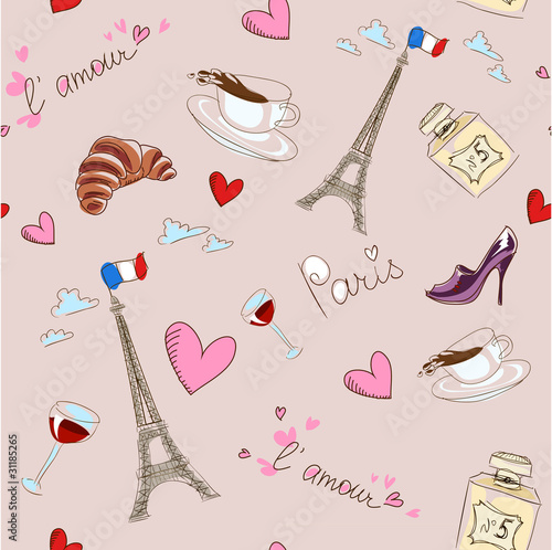 Paris seamless pattern