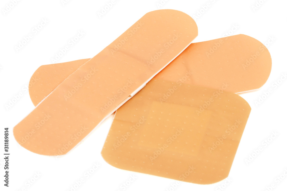 Sticking plasters isolated on white background Sticking plasters isolated on white background