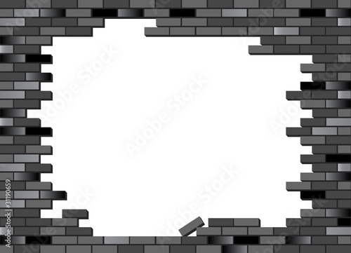 Brick wall black