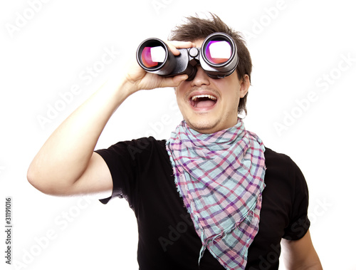 Boy with binocular