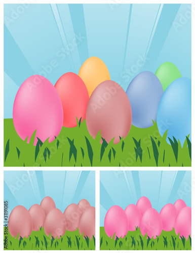 Easter Eggs - Colorful Easter eggs in the grass.