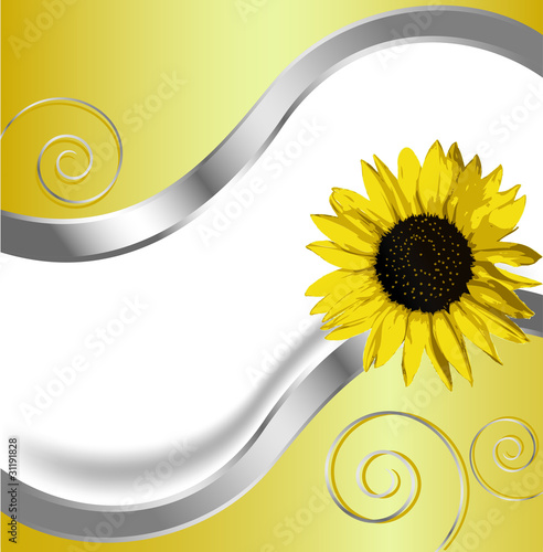 Sonnenblume schwungvoll mit Spiralen