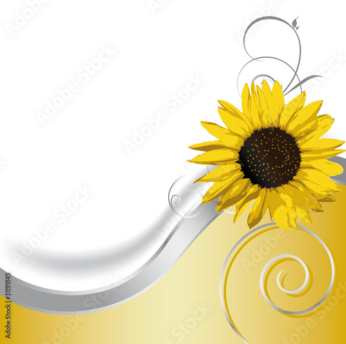 Sonnenblume schwungvoll mit Spiralen