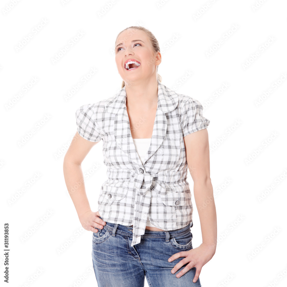 Fototapeta premium Young happy woman.