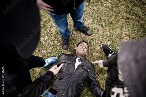 Canvas Print violence racisme