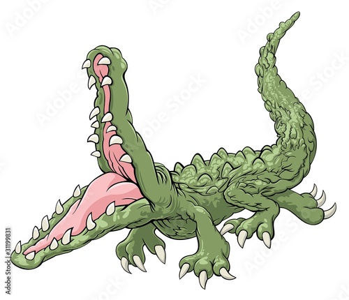 Crocodile with widely opened Mouth