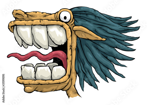Mad fierce malicious scary Monster with big Teeth