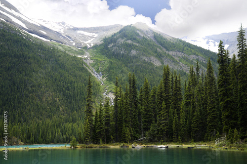 Maligne Lake and Spirit Island near Jasper in Alberta Canada