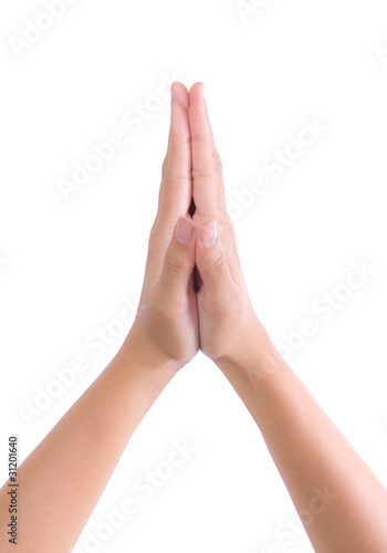 put hands together in salute