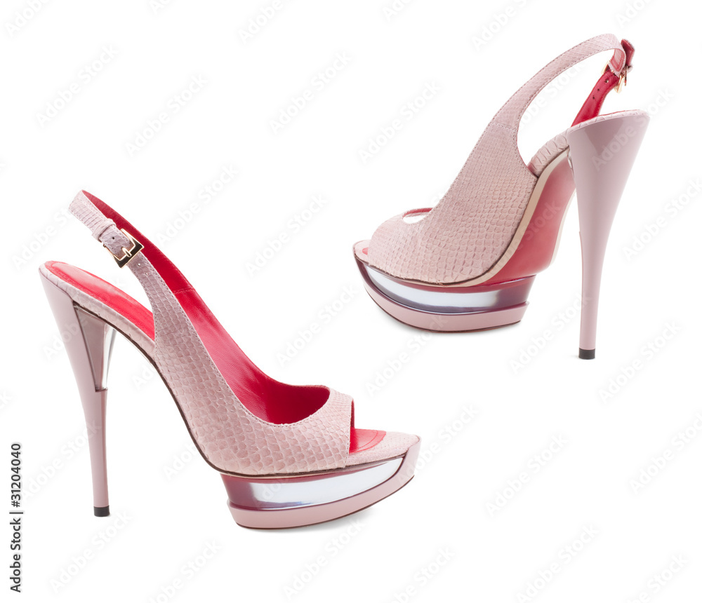 Women's shoes on a white background. Women's shoes on a white background.