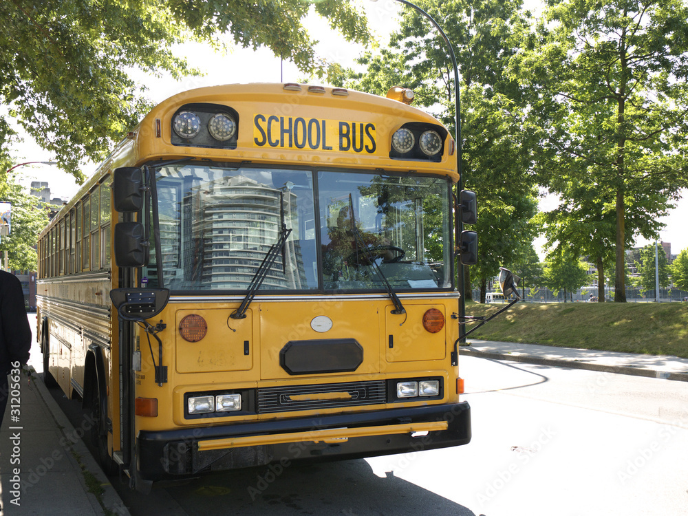 School bus in Vancouver British Columbia Canada