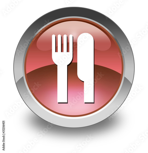 Red Glossy Pictogram  Eatery   Restaurant 