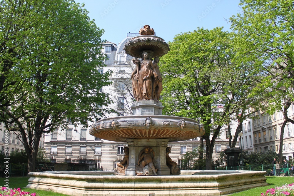 Obraz premium Fontaine du Square Louvois à Paris