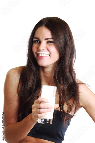 woman drink yogurt