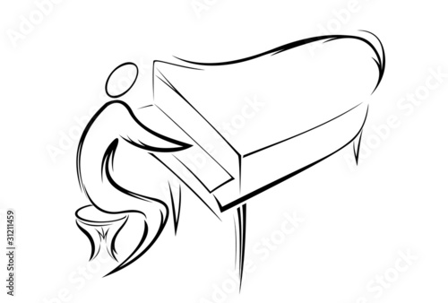 Silhouette of musician