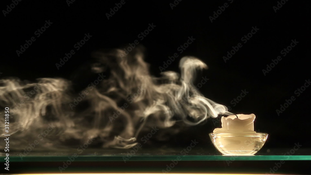 HD: Candle smoke in slow motion. Black background HD: Candle smoke in slow motion. Black background