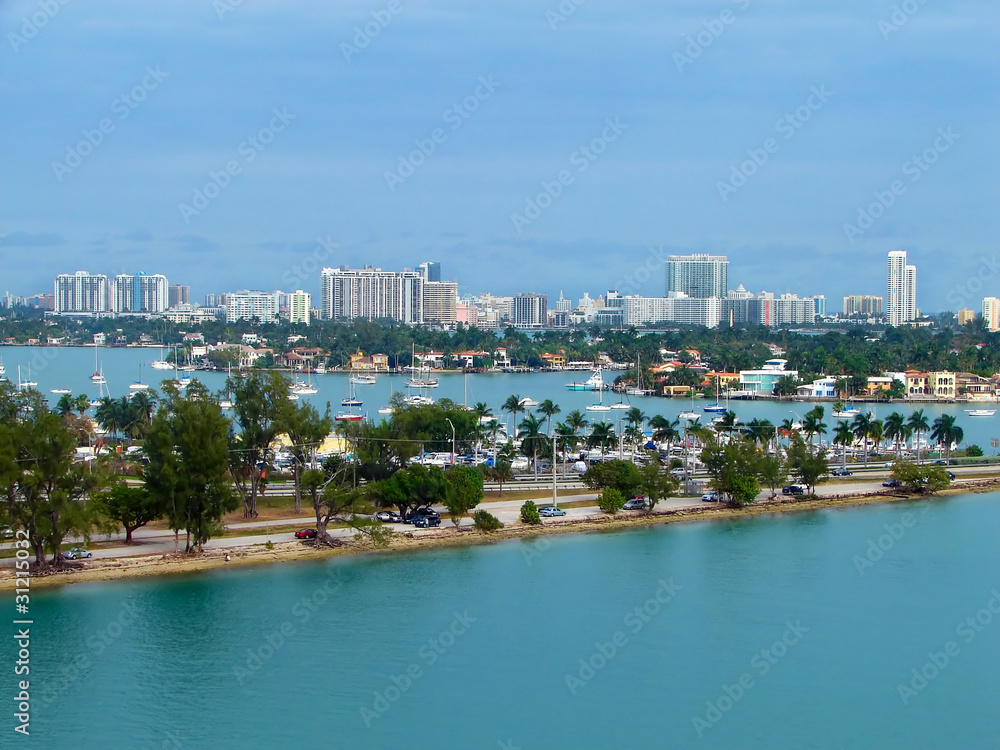 Eagle eye view of Miami port