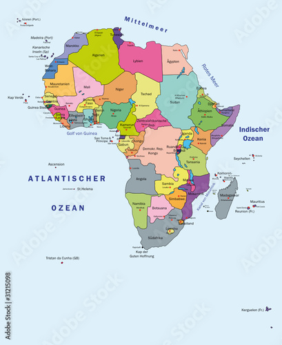 Afrika Karte mit viele kleine Inseln
