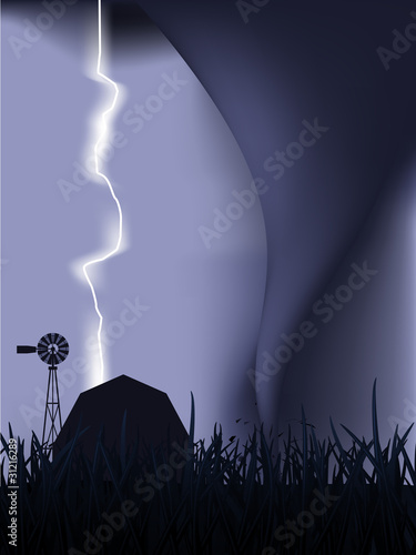 Tornado and lightning