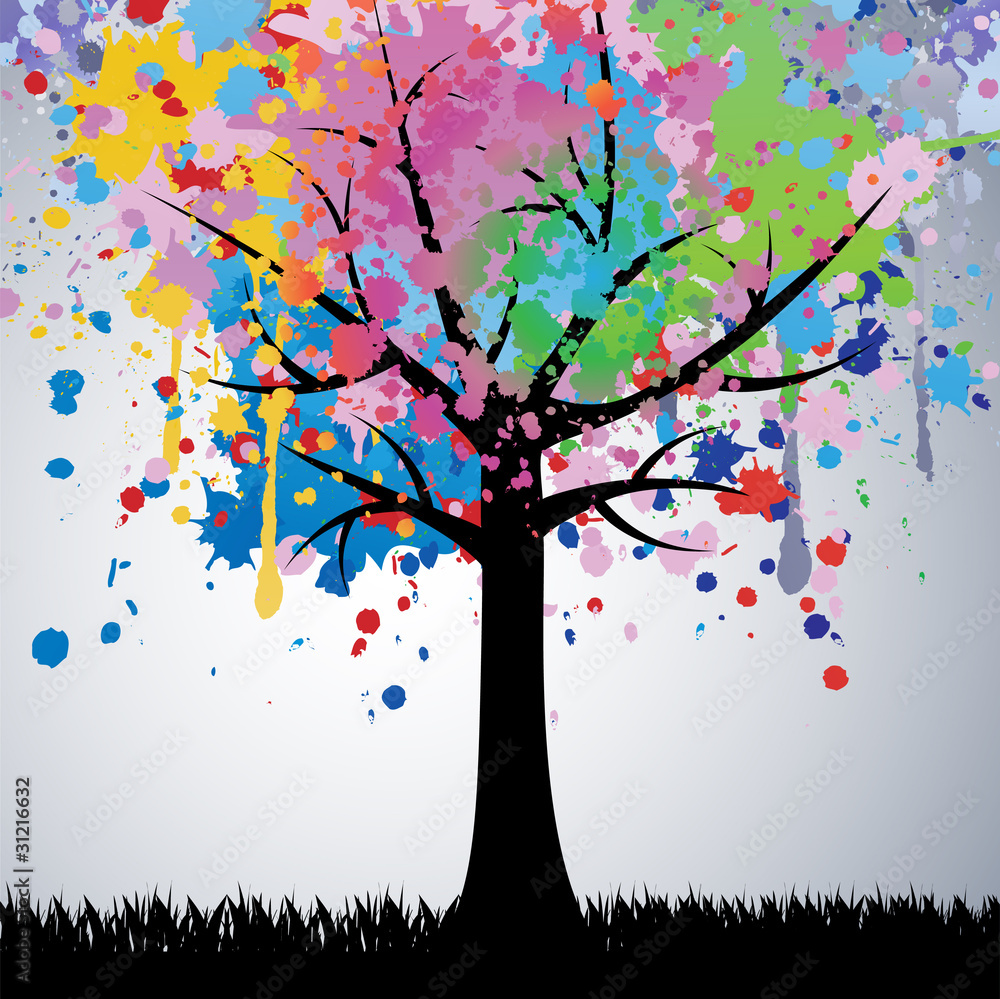 Fototapeta premium Abstract colorful tree. Vector background.