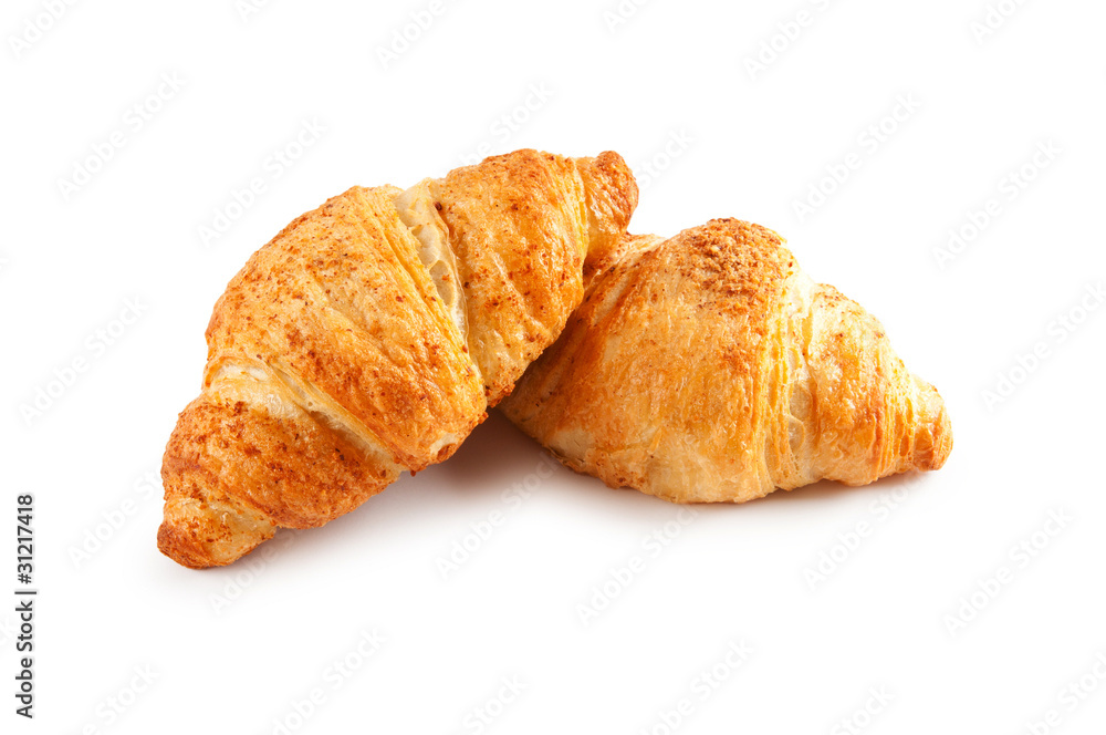 Breakfast concept - croissant isolated on white Breakfast concept - croissant isolated on white