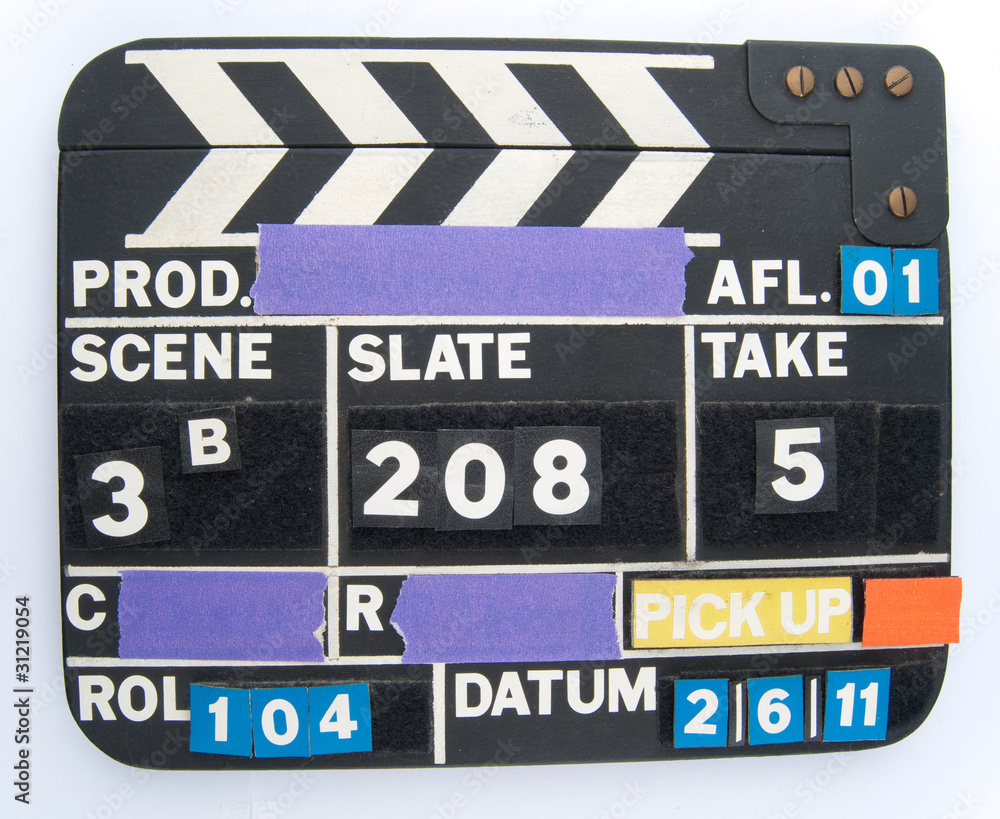 clapboard as used on filmset