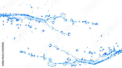 Clear blue water splash