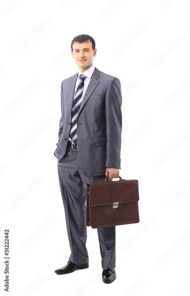 Full length of a confident business man with hands Full length of a confident business man with hands