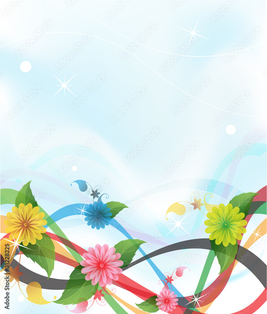 Fototapeta Transparent flying flowers