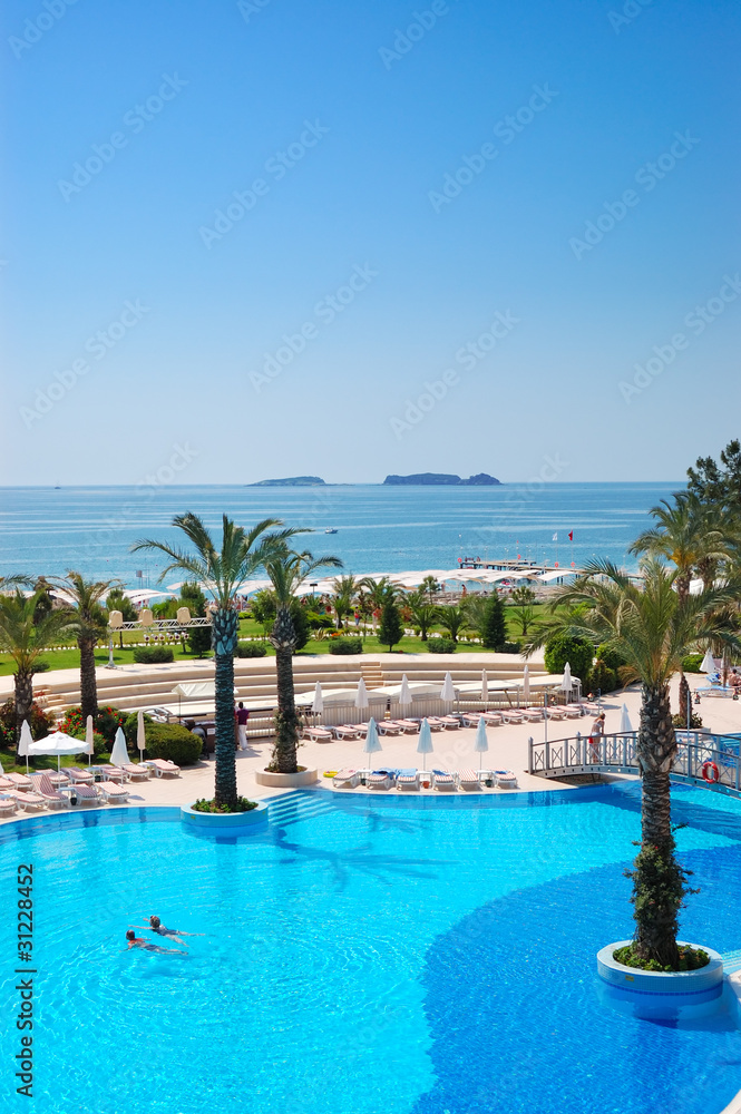 Summer vacation on Mediterranean Sea resort, Antalya, Turkey