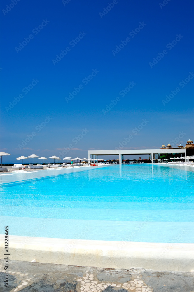 Swimming pool at modern luxury hotel, Antalya, Turkey