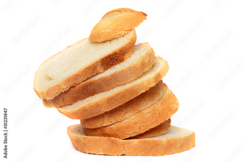 Fototapeta premium Irregularly set up sliced bread arrangement