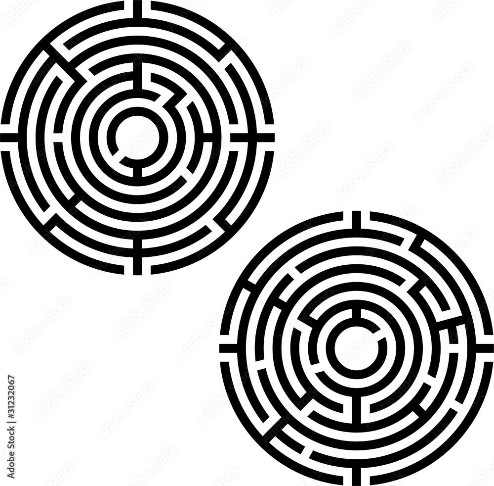 two labyrinths. stencil two labyrinths. stencil