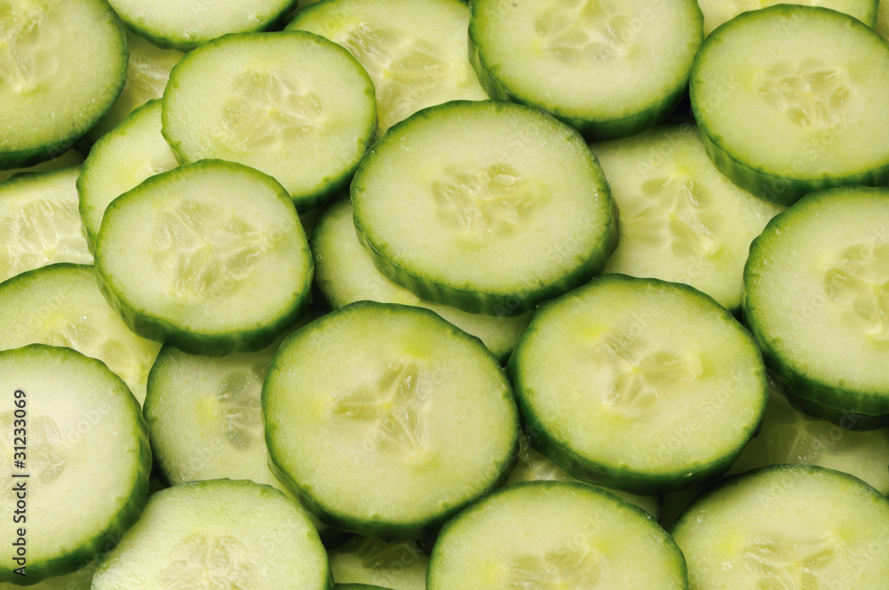 Segments of cucumbers Segments of cucumbers