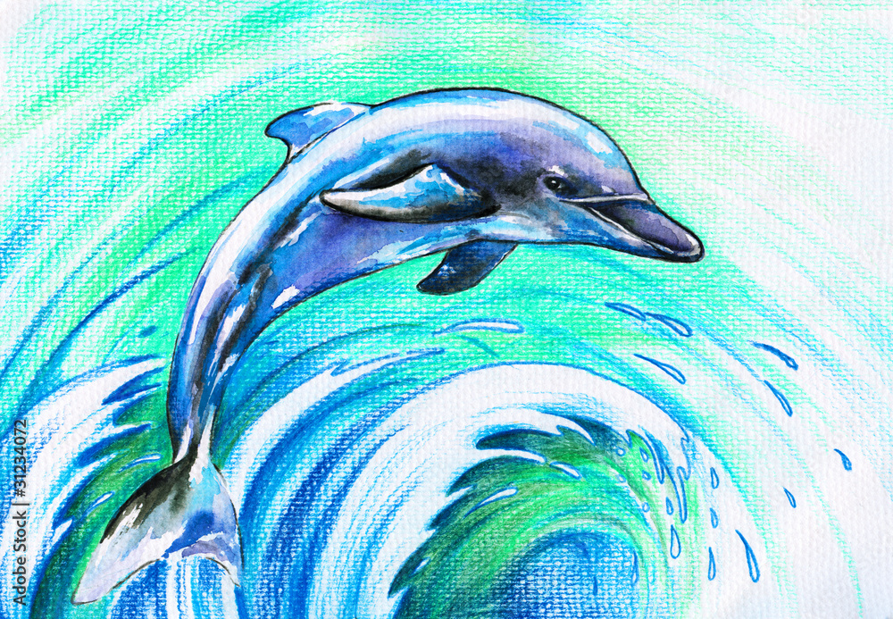 Obraz premium Jumping dolphin