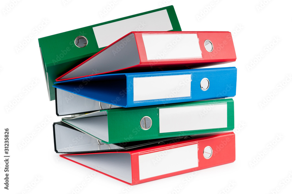 Office folders isolated on the white background Office folders isolated on the white background