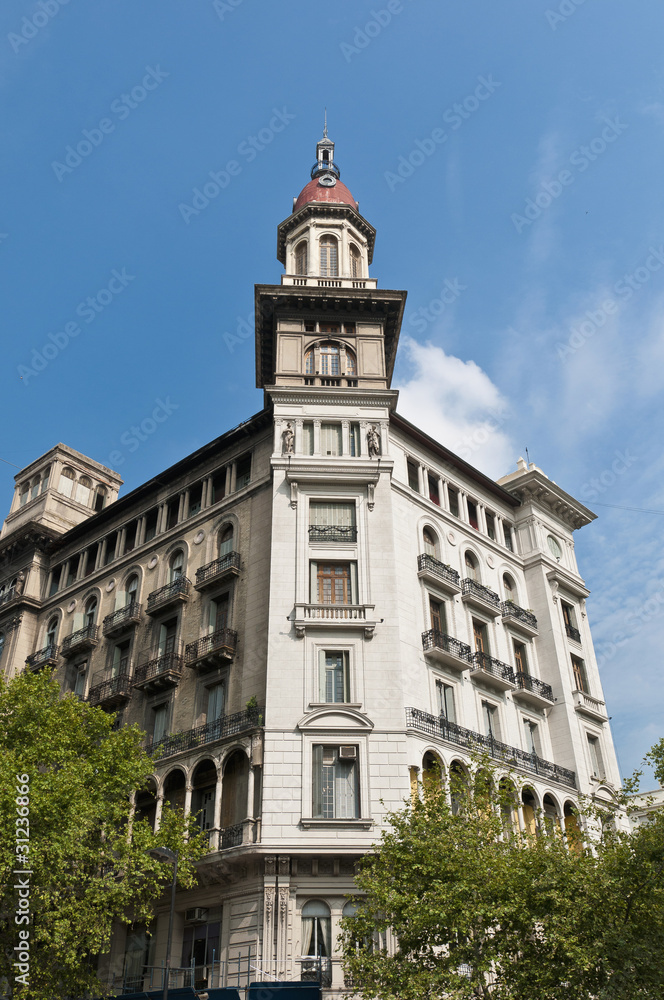Fototapeta premium La Inmobiliaria building facade located near Congreso square.